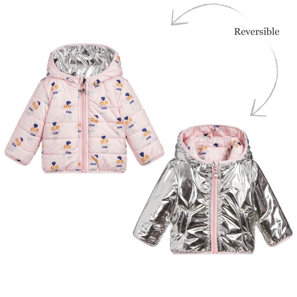 FENDI. Pink & Silver Rumi Baby Jacket.